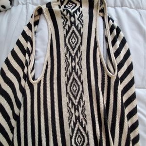 Knit Striped Vest w/ Fringe